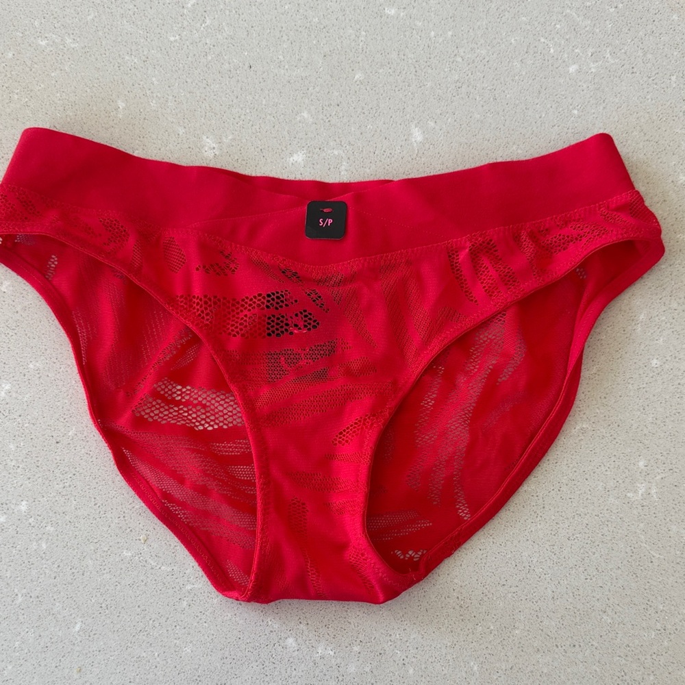 Red Mesh Bikini Briefs